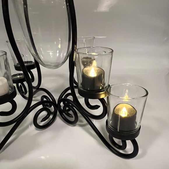 Vintage Wrought Iron Votive Candle With Vase Centerpiece NEW - Picture 5 of 16